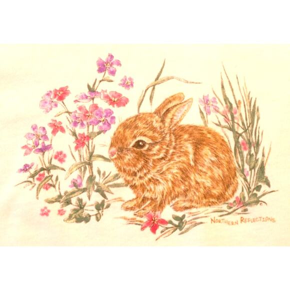 Northern Reflections Bunny Flowers T-Shirt XLarge NOS NWT - Picture 2 of 3